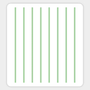 Narrow green and white stripes Sticker